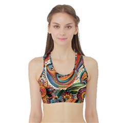 Madhubani Art A Sports Bra With Border by BellaVistaTshirt02