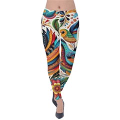 Madhubani Art A Velvet Leggings