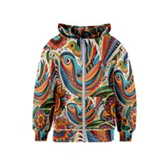 Madhubani Art A Kids  Zipper Hoodie