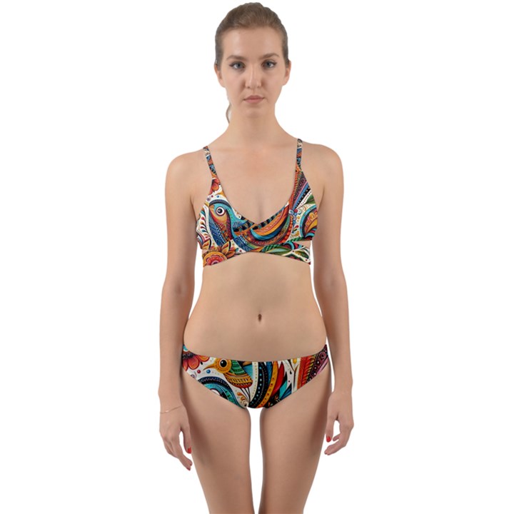 Madhubani Art A Wrap Around Bikini Set