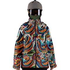 Madhubani Art A Men s Zip Ski And Snowboard Waterproof Breathable Jacket