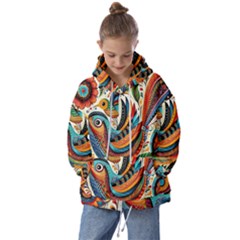 Madhubani Art A Kids  Oversized Hoodie