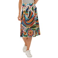 Madhubani Art A Midi Panel Skirt