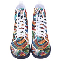 Madhubani Art A Women s High-top Canvas Sneakers by BellaVistaTshirt02