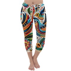 Madhubani Art A Capri Winter Leggings 