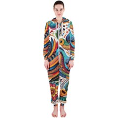 Madhubani Art A Hooded Jumpsuit (ladies)