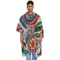 Madhubani Art A Men s Hooded Rain Ponchos by BellaVistaTshirt02