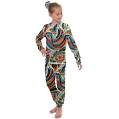 Madhubani Art A Kids  Long Sleeve Set  by BellaVistaTshirt02