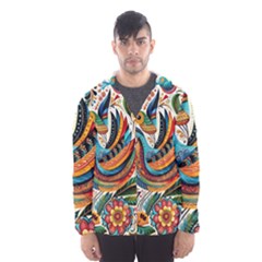 Madhubani Art A Men s Hooded Windbreaker