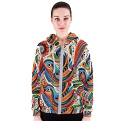 Madhubani Art A Women s Zipper Hoodie