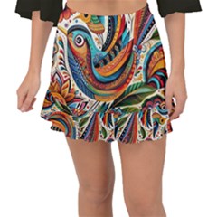 Madhubani Art A Fishtail Mini Chiffon Skirt