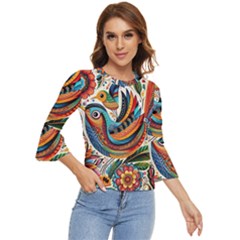 Madhubani Art A Bell Sleeve Top