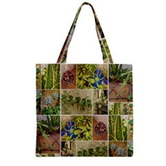 Garden Sanctuary Photo Collage Print Zipper Grocery Tote Bag by dflcprintsclothing