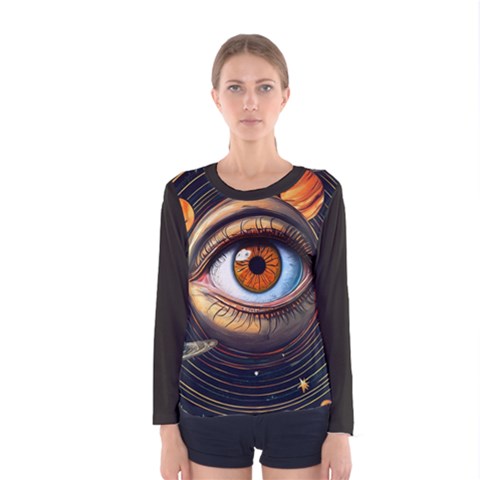 Eye Of The Universe (ai) Women s Long Sleeve T-shirt by dflcprintsclothing