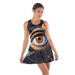 Eye Of The Universe (ai) Cotton Racerback Dress by dflcprintsclothing