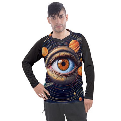 Eye Of The Universe (ai) Men s Pique Long Sleeve T-shirt by dflcprintsclothing