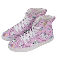 Beautiful Cute Animals Pattern Pink Men s Hi-top Skate Sneakers by Grandong