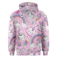 Beautiful Cute Animals Pattern Pink Men s Overhead Hoodie