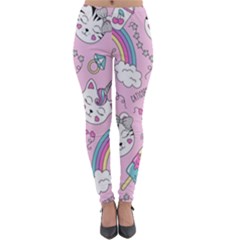 Beautiful Cute Animals Pattern Pink Lightweight Velour Leggings by Grandong