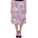 Beautiful Cute Animals Pattern Pink Classic Midi Skirt View1