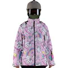 Beautiful Cute Animals Pattern Pink Men s Zip Ski And Snowboard Waterproof Breathable Jacket by Grandong