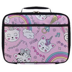 Beautiful Cute Animals Pattern Pink Full Print Lunch Bag by Grandong