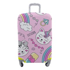 Beautiful Cute Animals Pattern Pink Luggage Cover (small)