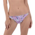 Beautiful Cute Animals Pattern Pink Ring Detail Bikini Bottoms View1