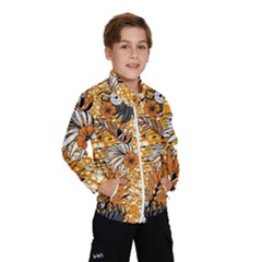 Leaf Yellow Point Flower White Kids  Windbreaker