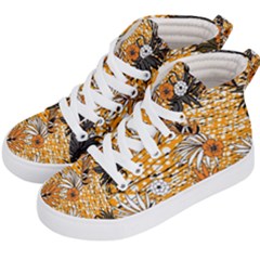 Leaf Yellow Point Flower White Kids  Hi-top Skate Sneakers by Grandong