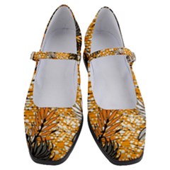 Leaf Yellow Point Flower White Women s Mary Jane Shoes by Grandong