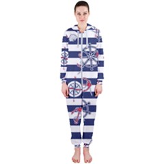 Seamless Marine Pattern Hooded Jumpsuit (ladies)