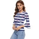 Seamless Marine Pattern Bell Sleeve Top View2