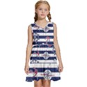 Seamless Marine Pattern Kids  Sleeveless Tiered Mini Dress View1