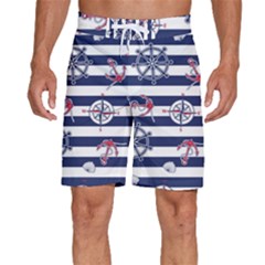 Seamless Marine Pattern Men s Beach Shorts by Ket1n9