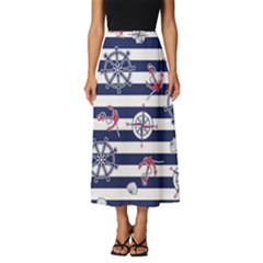 Seamless Marine Pattern Classic Midi Chiffon Skirt by Ket1n9