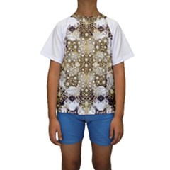 Opulent Essence Print Kids  Short Sleeve Swimwear by dflcprintsclothing