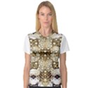 Opulent Essence Print V-Neck Sport Mesh T-Shirt View1