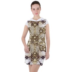 Opulent Essence Print Drawstring Hooded Dress by dflcprintsclothing