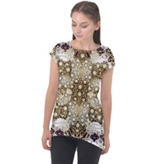 Opulent Essence Print Cap Sleeve High Low Top by dflcprintsclothing