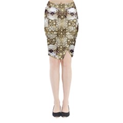 Opulent Essence Print Midi Wrap Pencil Skirt by dflcprintsclothing