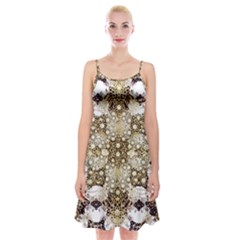 Opulent Essence Print Spaghetti Strap Velvet Dress by dflcprintsclothing