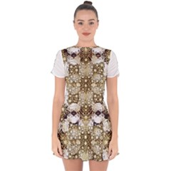 Opulent Essence Print Drop Hem Mini Chiffon Dress by dflcprintsclothing