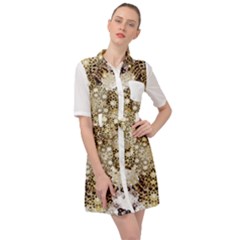 Opulent Essence Print Belted Shirt Dress by dflcprintsclothing