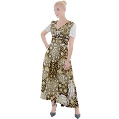 Opulent Essence Print Button Up Short Sleeve Maxi Dress by dflcprintsclothing