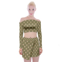 Camping Is Fun! Off Shoulder Top With Mini Skirt Set by GeekLover