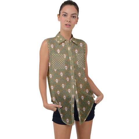 Camping Is Fun! Sleeveless Chiffon Button Shirt by GeekLover