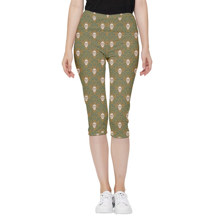 Camping Is Fun! Inside Out Lightweight Velour Capri Leggings 