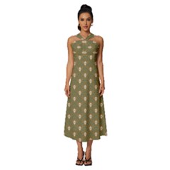 Camping Is Fun! Sleeveless Cross Front Cocktail Midi Chiffon Dress by GeekLover