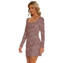 Kaiju Long Sleeve Square Neck Bodycon Velvet Dress View2